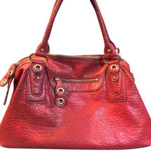 Jessica Simpson Large Tote Handbag Red Pvc Satchel